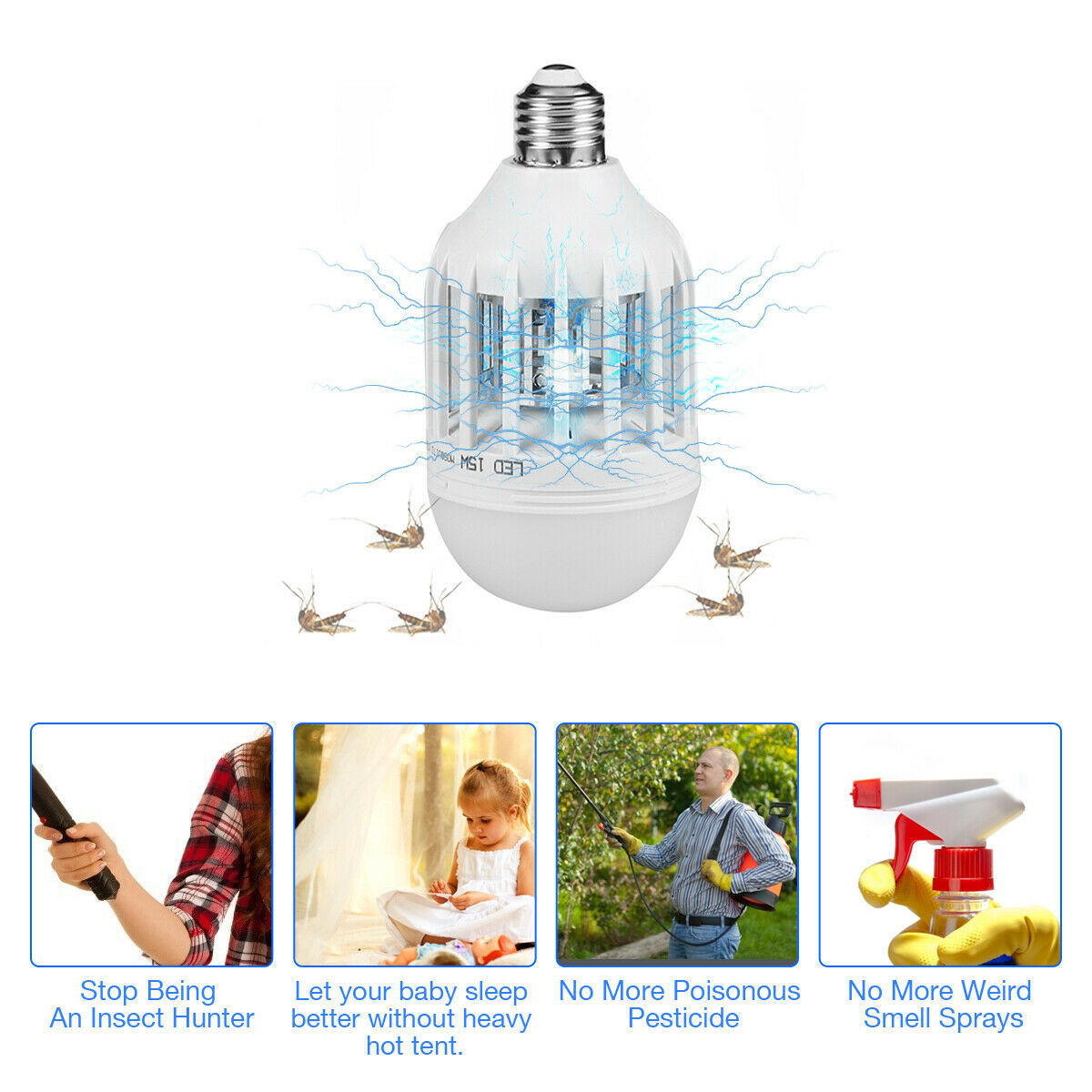 Bug Zapper Light Bulb – Indoor/Outdoor Insect Killer