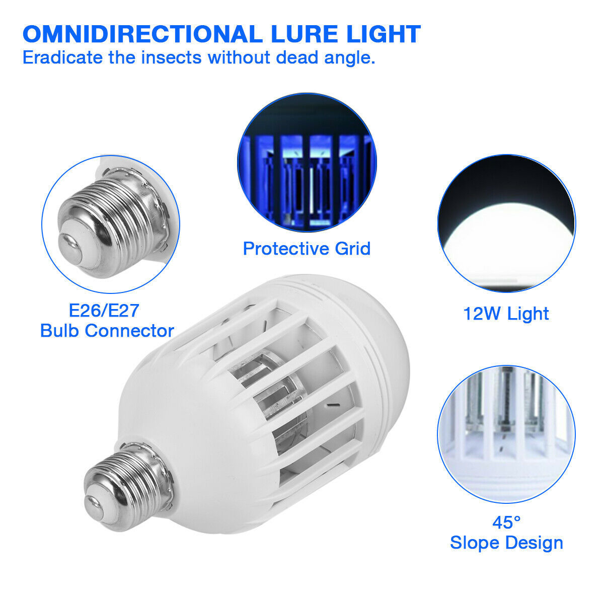 Bug Zapper Light Bulb – Indoor/Outdoor Insect Killer