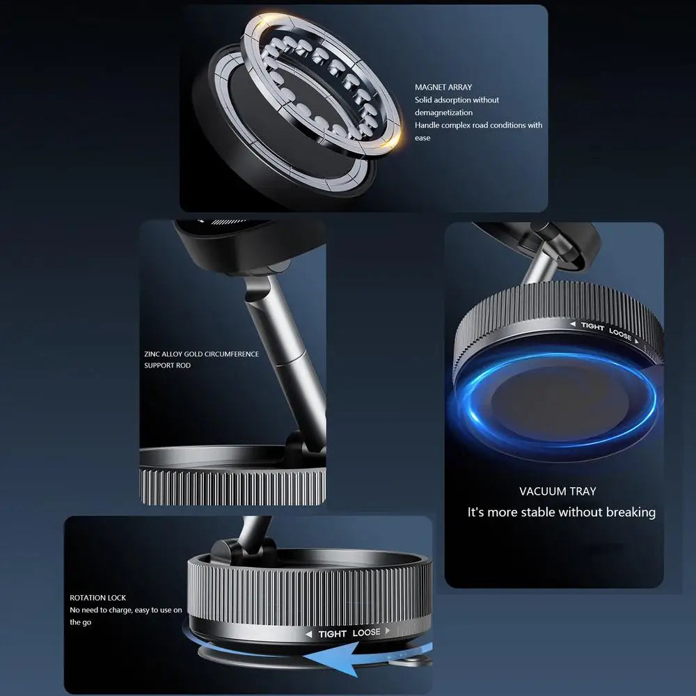 MagMount 360° Aluminum Folding Car Phone Holder