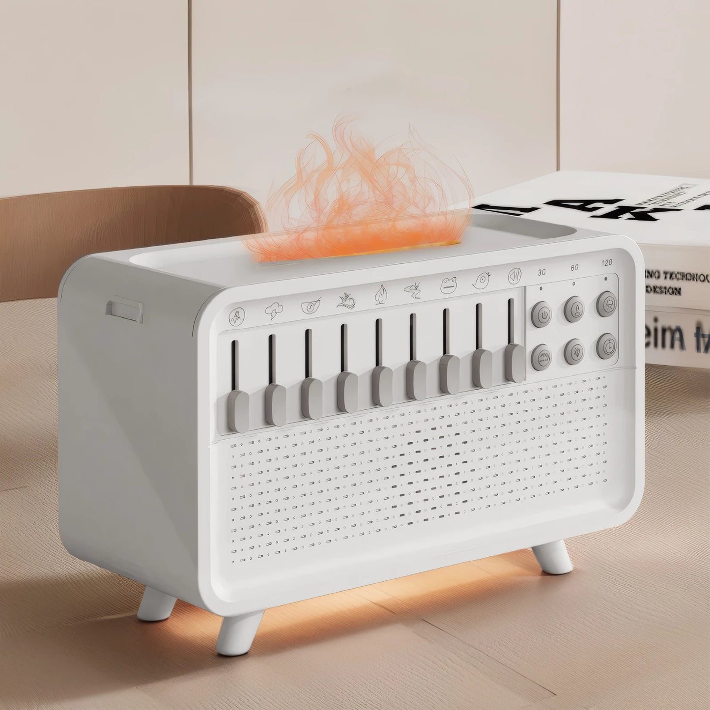 LED White Noise Machine & Aroma Diffuser – 8 Nature Sounds