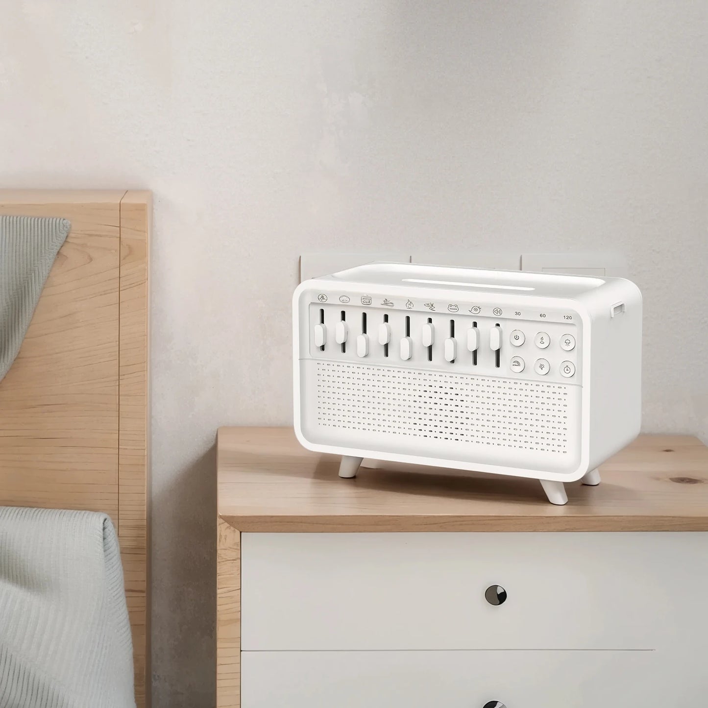 LED White Noise Machine & Aroma Diffuser – 8 Nature Sounds