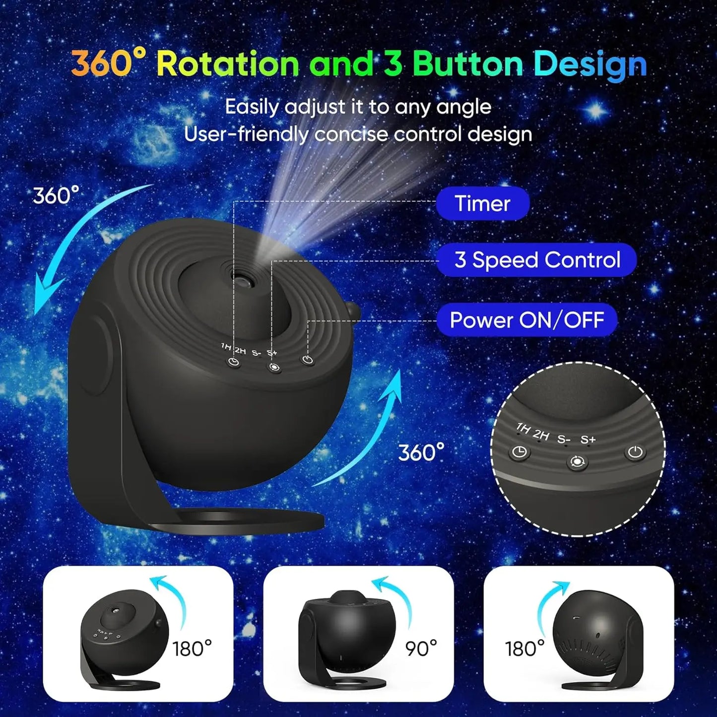 Mexllex Galaxy Projector – HD Starry Sky Night Light