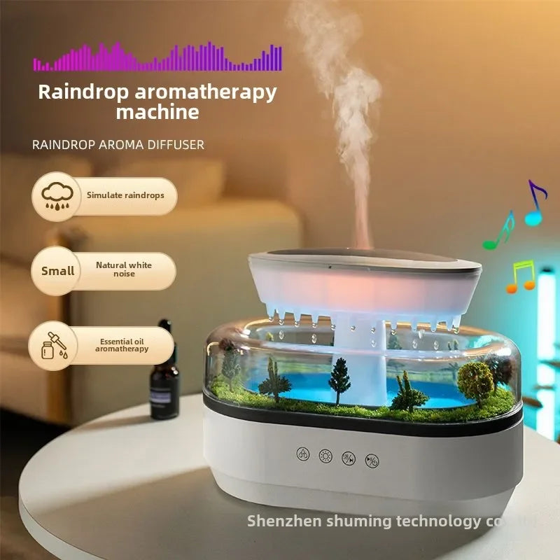 Ecosystem Humidifier & Oil Diffuser with Light, rainsdrops & White Noise