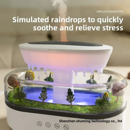 Ecosystem Humidifier & Oil Diffuser with Light, rainsdrops & White Noise