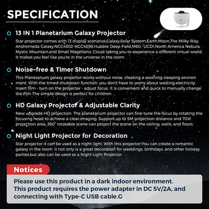 Mexllex Galaxy Projector – HD Starry Sky Night Light