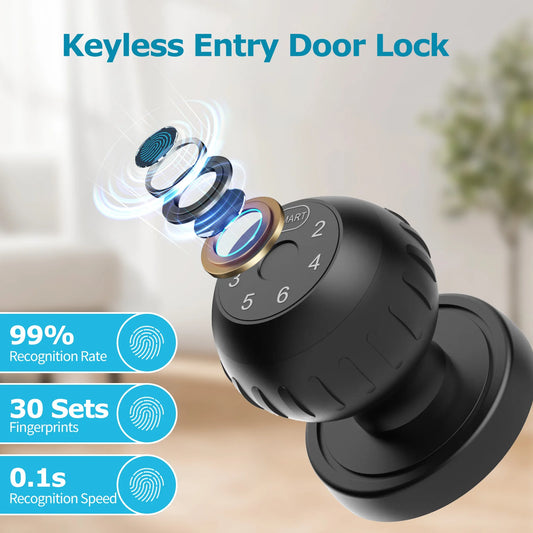 Viladepot Smart Fingerprint Door Lock – App & Keypad Access