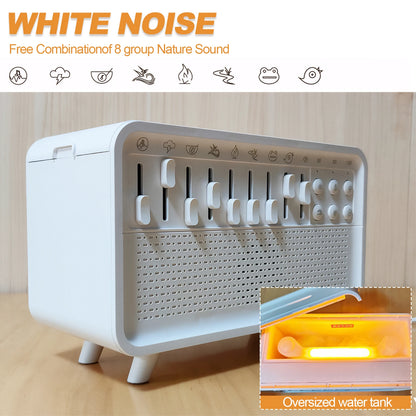 LED White Noise Machine & Aroma Diffuser – 8 Nature Sounds
