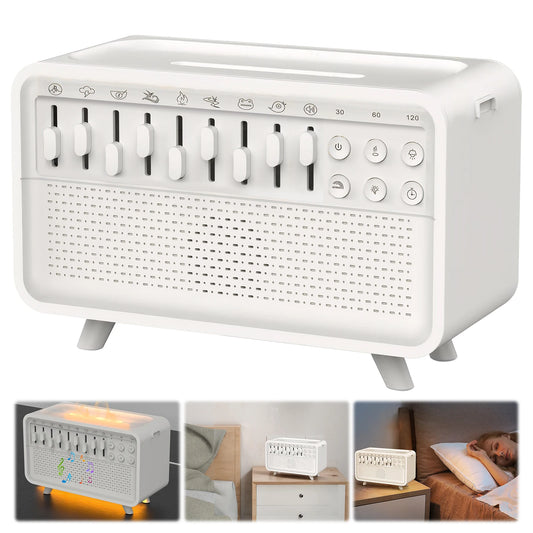 LED White Noise Machine & Aroma Diffuser – 8 Nature Sounds